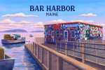 Bar Harbor, Maine - Oil Painting - Looking Out Onto Harbor