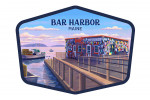 Bar Harbor, Maine - Oil Painting - Looking Out Onto Harbor - Contour