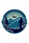 Breckenridge, Colorado - Vector Silhouette - Skier & Mountain - Contour