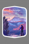 Breckenridge, Colorado - Watercolor Study - Purple Skies - Ski View - Contour