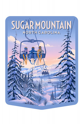 Sugar Mountain, North Carolina -  Chill on the Uphill - Ski Lift - Contour