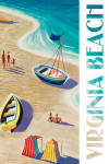 Virginia Beach, Virginia - Vintage Beach Scene