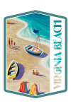 Virginia Beach, Virginia - Vintage Beach Scene - Contour