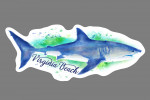Virginia Beach, Virginia - Great White Shark - Watercolor - Contour
