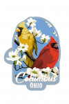 Columbus, Ohio - Cardinals in Dogwood Tree - Contour