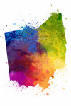 Ohio - State Abstract Watercolor