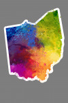 Ohio - State Abstract Watercolor - Contour