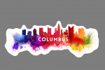 Columbus, Ohio - Skyline Abstract - Contour