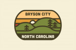 Bryson City, North Carolina - Simple Vector - Rolling Hills