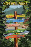 New Brunswick - Hopewell Rocks - Signpost - Forest & Camp