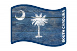 Charleston, South Carolina - Rustic State Flag - Contour