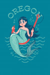 Oregon - Vintage Mascot - Mermaid