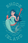 Rhode Island - Vintage Mascot - Mermaid