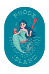 Rhode Island - Vintage Mascot - Mermaid - Contour