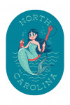North Carolina - Vintage Mascot - Mermaid - Contour
