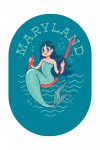 Maryland - Vintage Mascot - Mermaid - Contour