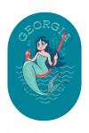 Georgia - Vintage Mascot - Mermaid - Contour