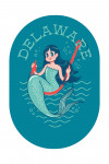 Delaware - Vintage Mascot - Mermaid - Contour