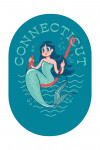 Connecticut - Vintage Mascot - Mermaid - Contour