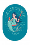 California - Vintage Mascot - Mermaid - Contour