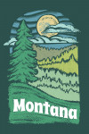 Montana - Chalk Art - Evergreen Treescape