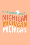 Michigan - Coastal Typography - Wavy Type