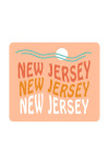 New Jersey - Coastal Typography - Wavy Type - Contour
