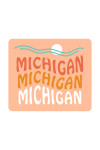 Michigan - Coastal Typography - Wavy Type - Contour