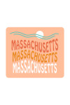 Massachusetts - Coastal Typography - Wavy Type - Contour