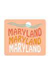 Maryland - Coastal Typography - Wavy Type - Contour