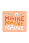 Maine - Coastal Typography - Wavy Type - Contour