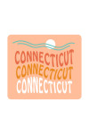 Connecticut - Coastal Typography - Wavy Type - Contour