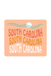 South Carolina - Coastal Typography - Wavy Type - Contour