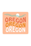 Oregon - Coastal Typography - Wavy Type - Contour