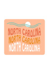 North Carolina - Coastal Typography - Wavy Type - Contour