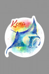 Kona, Hawai'i - Watercolor - Manta Ray - Contour