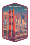 San Francisco, California - Lithograph - Skyline at Dusk - Contour