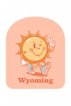 Wyoming - Vintage Mascot - Upbeat Sunshine - Contour