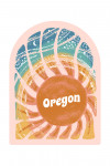 Oregon - Chalk Art - Sunburst - Contour