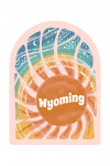 Wyoming - Chalk Art - Sunburst - Contour