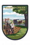 Walnut Creek, Ohio - Painterly - Amish Farmers and Buggy - Contour