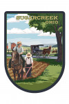 Sugarcreek, Ohio - Painterly - Amish Farmers and Buggy - Contour