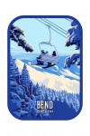 Bend, Oregon - Painterly - Ski Lift Above the Trees - Contour