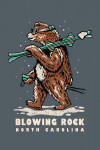 Blowing Rock, North Carolina - Distressed Vector - Ski Bear