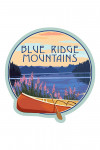 Blue Ridge Mountains - Painterly - Canoe & Lake - Contour