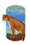 Kalama, Washington - Lithograph Wildlife Series - Pacific Northwest - Mountain Lion - Contour