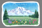 Kalama, Washington - Watercolor Study - Botanical Rainier - Contour