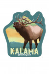 Kalama, Washington - Lithograph Wildlife Series - Elk - Contour