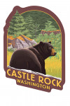 Castle Rock, Washington - Painterly - Black Bear in Forest - Contour