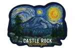 Castle Rock, Washington - Starry Night - Mount Rainier - Contour